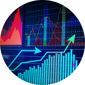 Several graphs depicting financial and performance growth